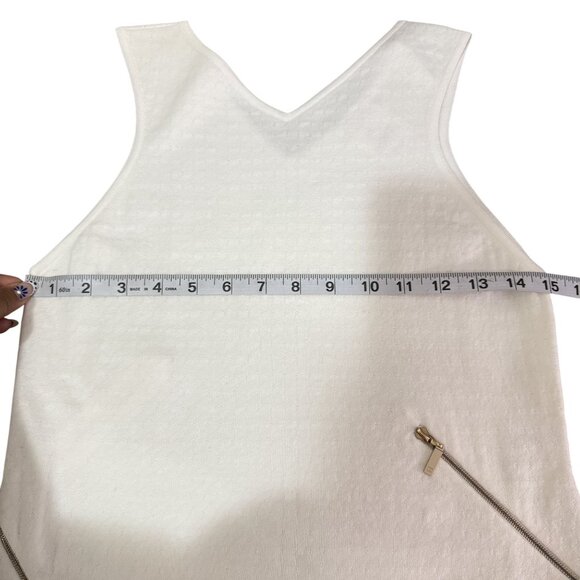 Chanel Women's White Cotton Pique Knit Zipper Sleeveless Tank Dress Size 36 - Picture 5 of 9